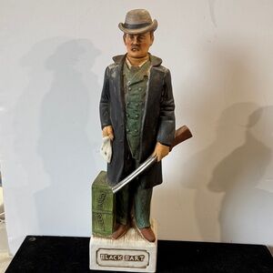 Vintage 1973 McCormick Decanter, Outlaw, Black Bart - Hand Painted Porcelain